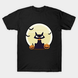 Black Cat Halloween T-Shirt